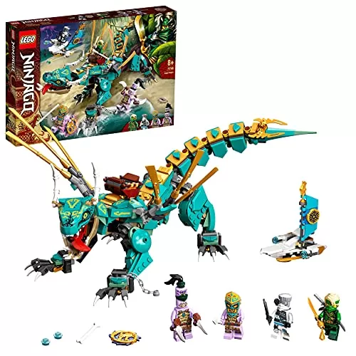 LEGO 71746 NINJAGO Dschungeldrache Bauset, mit Ninja Lloyd und Zane Minifiguren, Drache Spielzeug für Jungen und Mädchen ab 8 Jahren