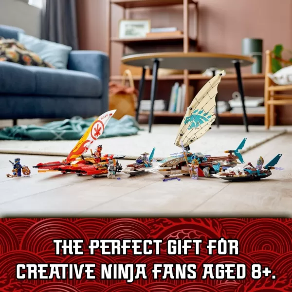 LEGO 71748 NINJAGO Duell der Katamarane Bauset mit 4 Spielzeugbooten und Kai, Jay und Zane Minifiguren – Bild 11