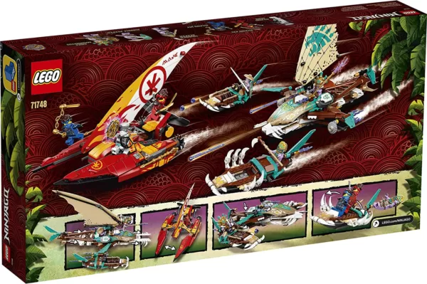 LEGO 71748 NINJAGO Duell der Katamarane Bauset mit 4 Spielzeugbooten und Kai, Jay und Zane Minifiguren – Bild 18