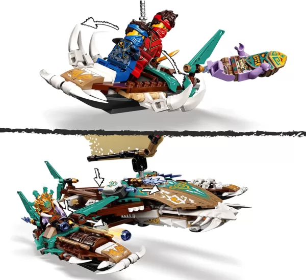 LEGO 71748 NINJAGO Duell der Katamarane Bauset mit 4 Spielzeugbooten und Kai, Jay und Zane Minifiguren – Bild 4
