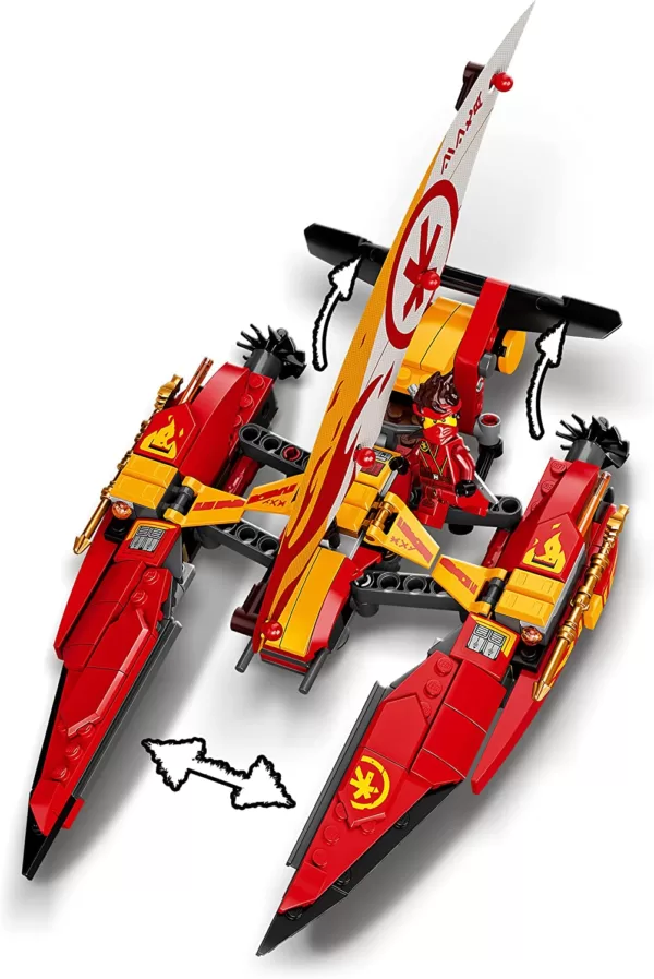 LEGO 71748 NINJAGO Duell der Katamarane Bauset mit 4 Spielzeugbooten und Kai, Jay und Zane Minifiguren – Bild 8