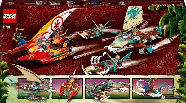 LEGO 71748 NINJAGO Duell der Katamarane Bauset mit 4 Spielzeugbooten und Kai, Jay und Zane Minifiguren – Bild 9