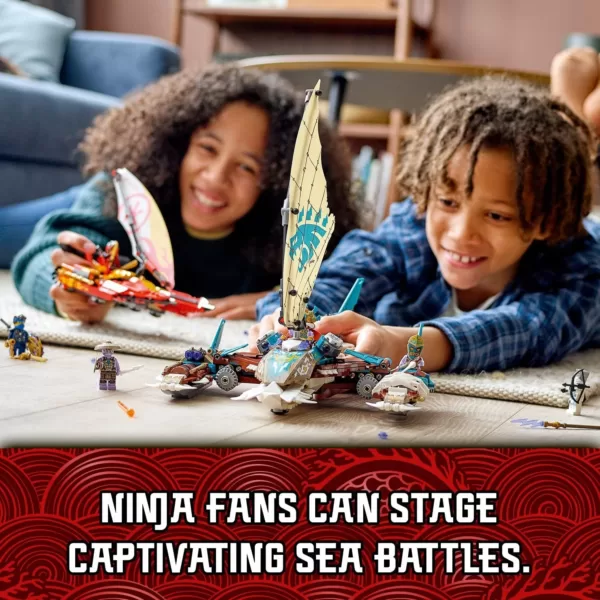 LEGO 71748 NINJAGO Duell der Katamarane Bauset mit 4 Spielzeugbooten und Kai, Jay und Zane Minifiguren – Bild 10