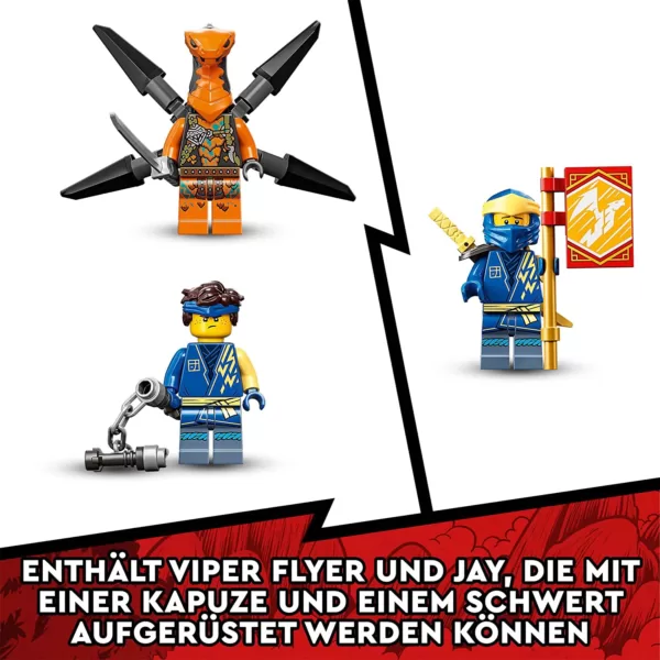 LEGO 71760 NINJAGO Jays Donnerdrache EVO, Drachen Spielzeug für Kinder ab 6 Jahren mit Drachenfigur und Schlangen, Blitzdrache – Bild 5