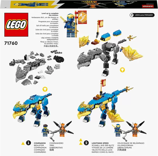 LEGO 71760 NINJAGO Jays Donnerdrache EVO, Drachen Spielzeug für Kinder ab 6 Jahren mit Drachenfigur und Schlangen, Blitzdrache – Bild 8