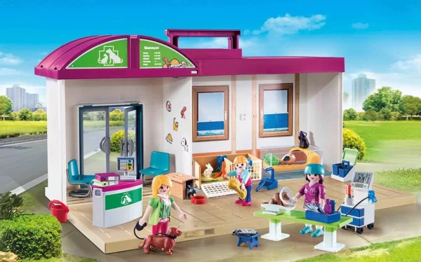 PLAYMOBIL City Life 70146 Mitnehm-Tierklinik mit Figuren, Tieren und Zubehör, ab 4 Jahren – Bild 3