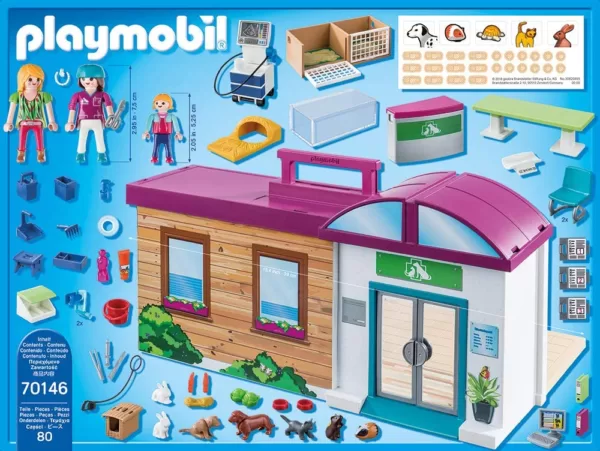 PLAYMOBIL City Life 70146 Mitnehm-Tierklinik mit Figuren, Tieren und Zubehör, ab 4 Jahren – Bild 4