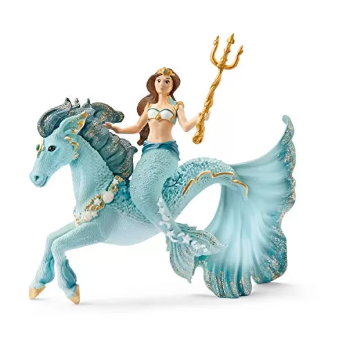 SCHLEICH 70594 Meerjungfrau-Eyela auf Unterwasserpferd Toy_Figure, Mehrfarbig